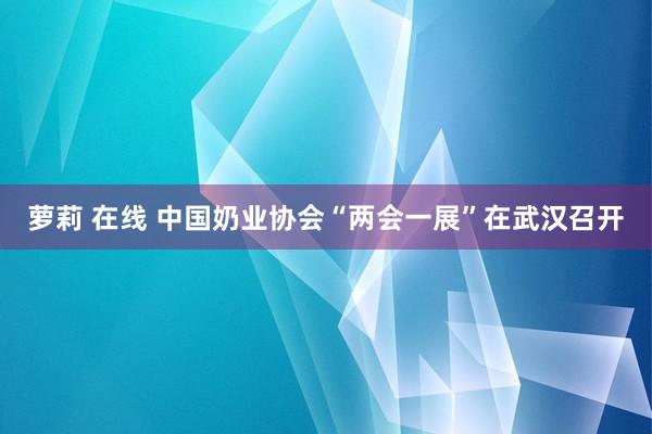 萝莉 在线 中国奶业协会“两会一展”在武汉召开